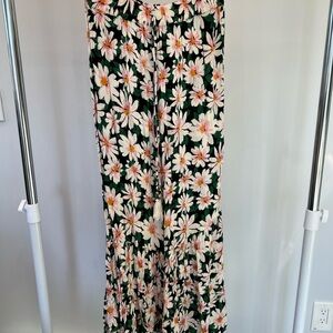 Angie Black Floral Wide Leg Pants